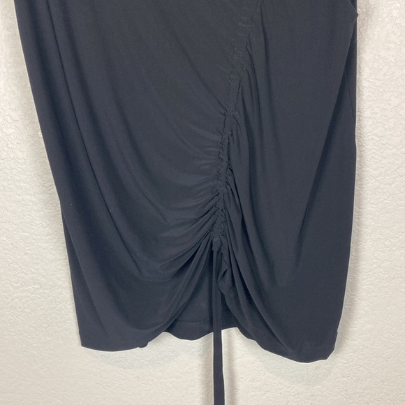 Zara black ruched front padded shoulder tunic tank - Picture 4 of 5